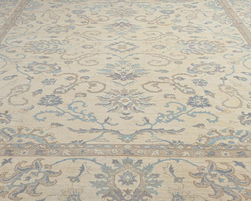 12x14 Zeigler Beige Afghan Hand Knotted Wool Area Rug